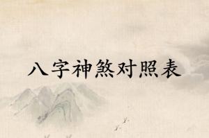 八字神煞對照表詳細(xì)解釋